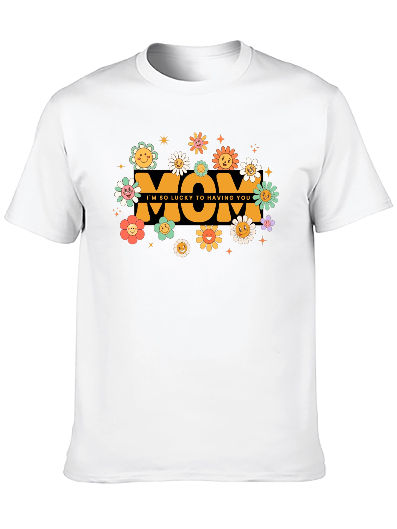 Retro Lucky To Have You Mom Graphic T-Shirt