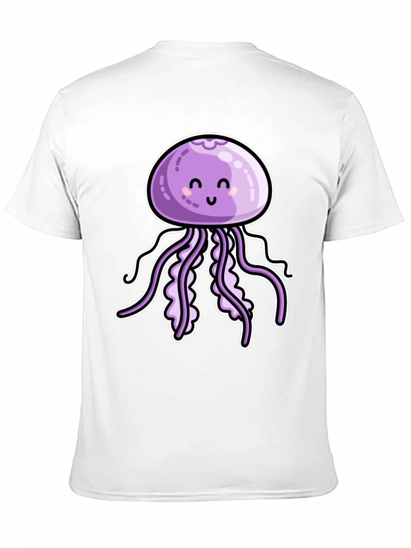 Cute Jellyfish Graphic Tee - Black Cotton T-Shirt