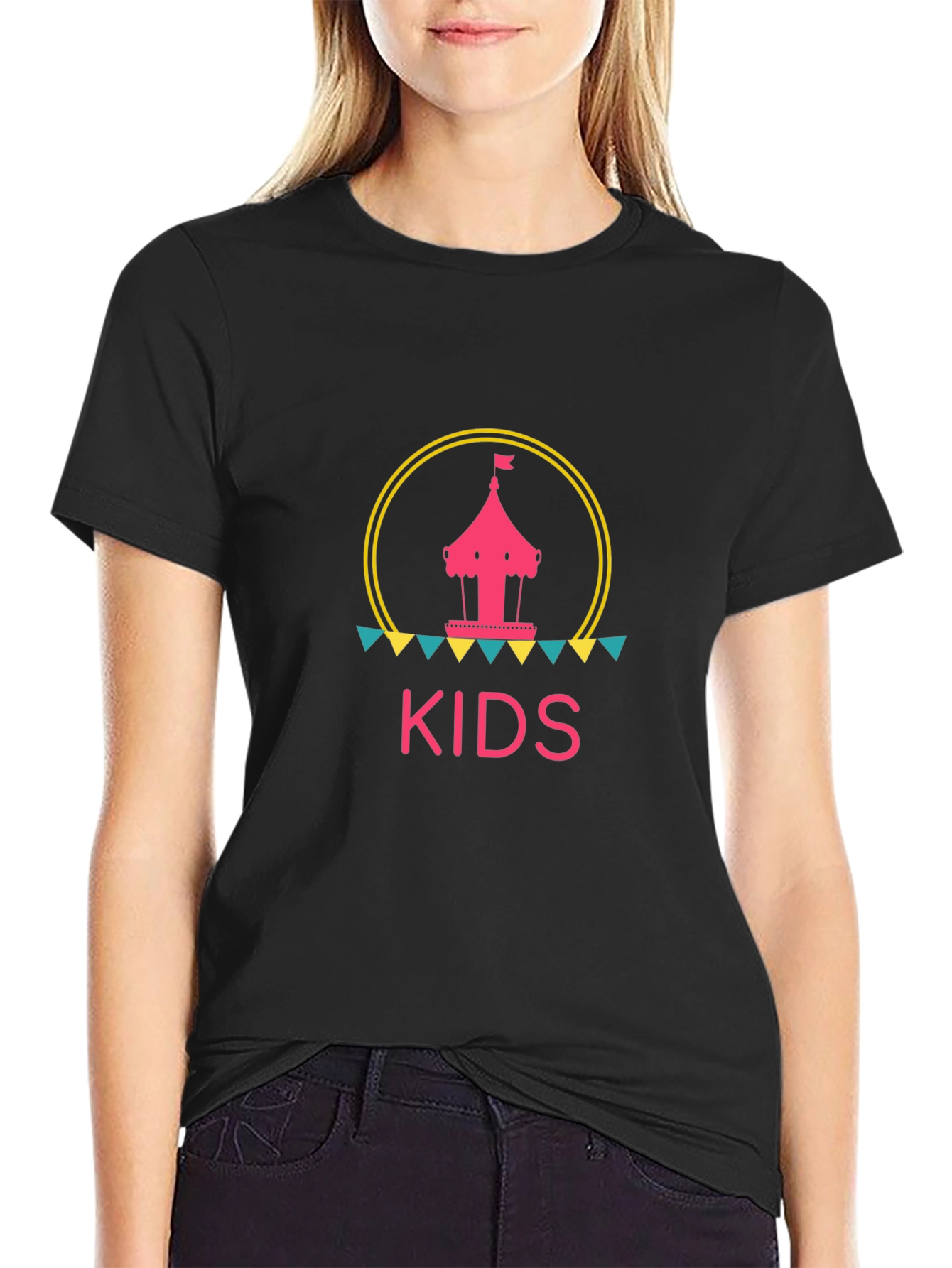 Kids Carousel Graphic Tee - Black