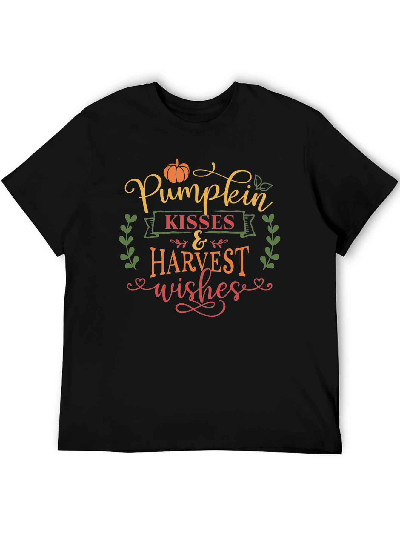 Pumpkin Kisses & Harvest Wishes Graphic T-Shirt