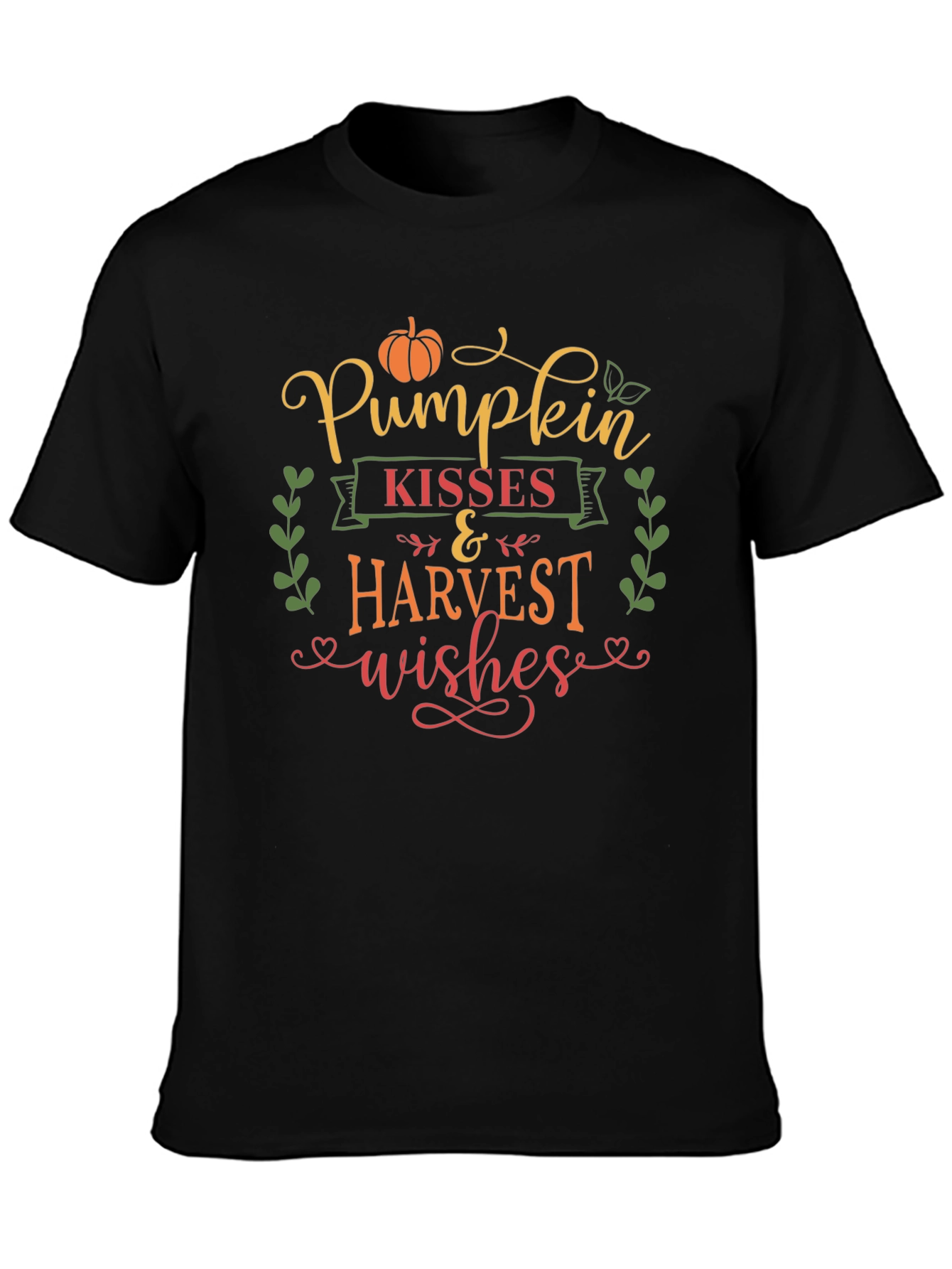 Pumpkin Kisses & Harvest Wishes Graphic T-Shirt