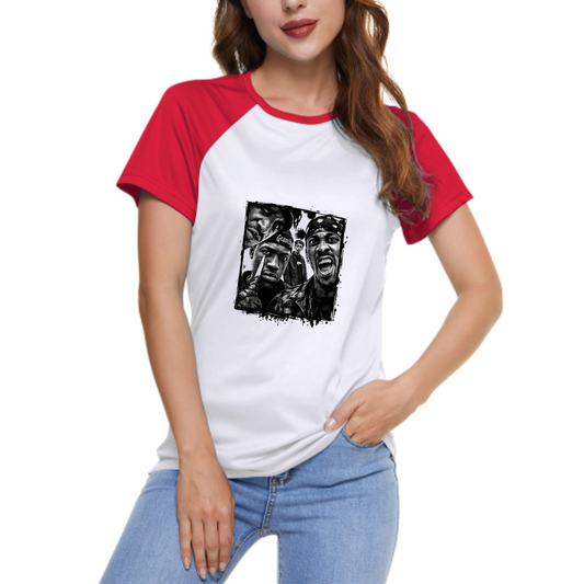 Vintage Hip Hop Graphic Women's Raglan T-Shirt | Urban Streetwear Cotton Tee(z106)