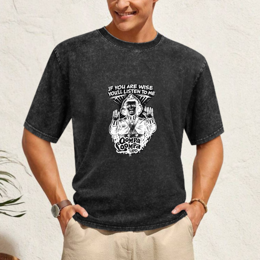 Oompa Loompa Funny Graphic Washed T-Shirt | Vintage Meme Streetwear Tee(z112)