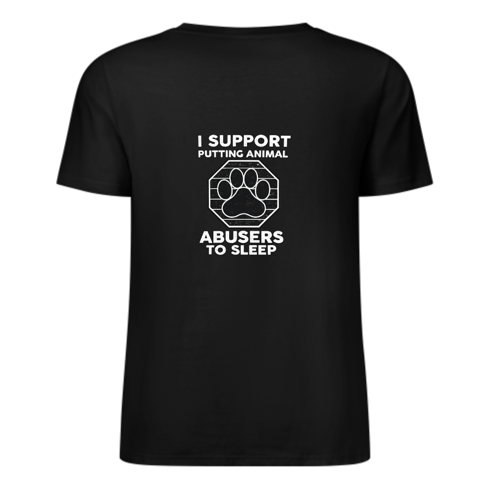Vintage Animal Lover Graphic Tee – “I Support Putting Animal Abusers To Sleep” Funny Rescue Shirt(z136)