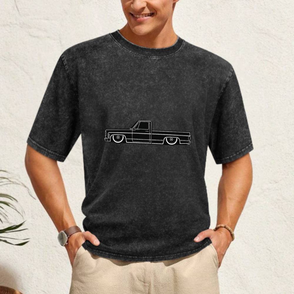 Lowered Pickup Truck Vintage Graphic T-Shirt | Retro Mini Truck Streetwear Tee(z118)