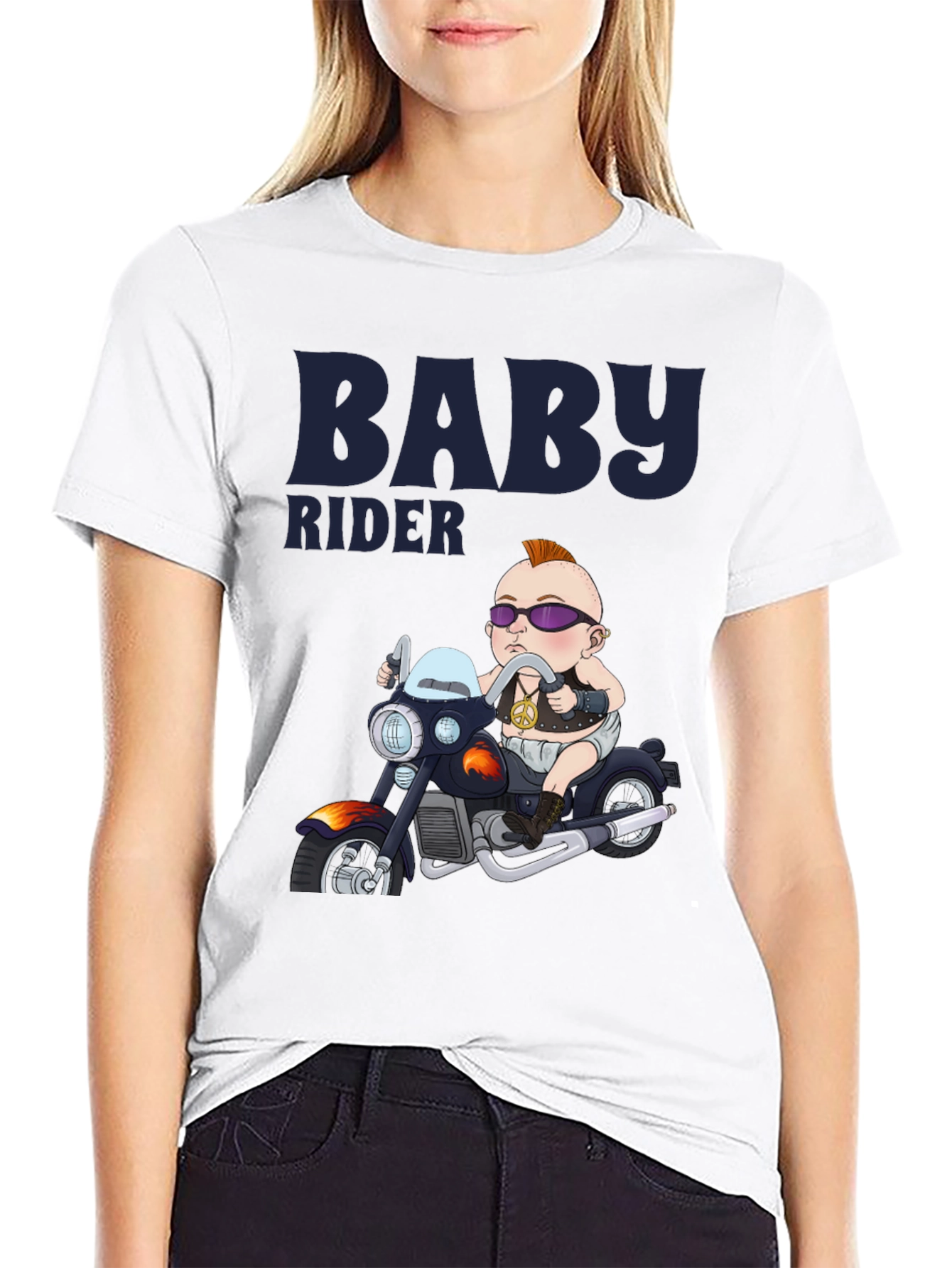 Baby Rider Graphic Tee - Black Cotton T-Shirt