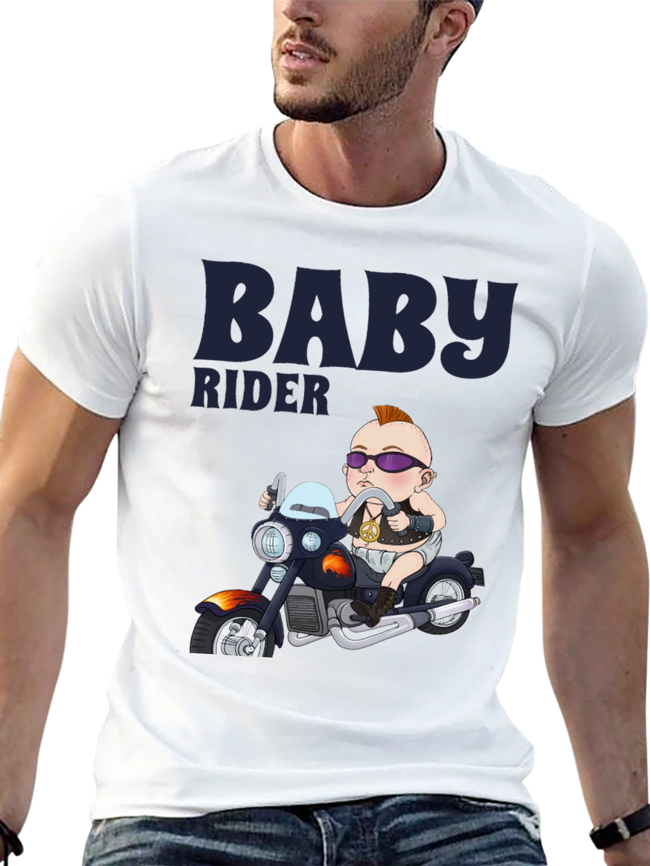 Baby Rider Graphic Tee - Black Cotton T-Shirt