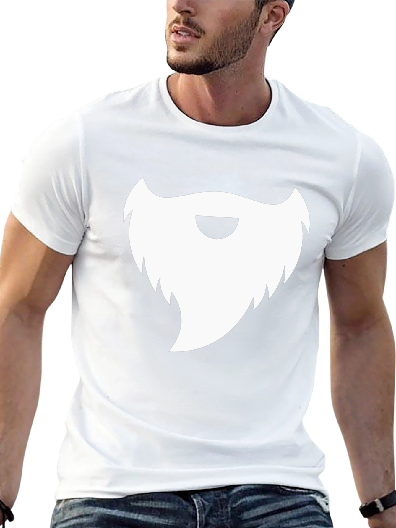 Bearded Mans Black Cotton Graphic T-Shirt