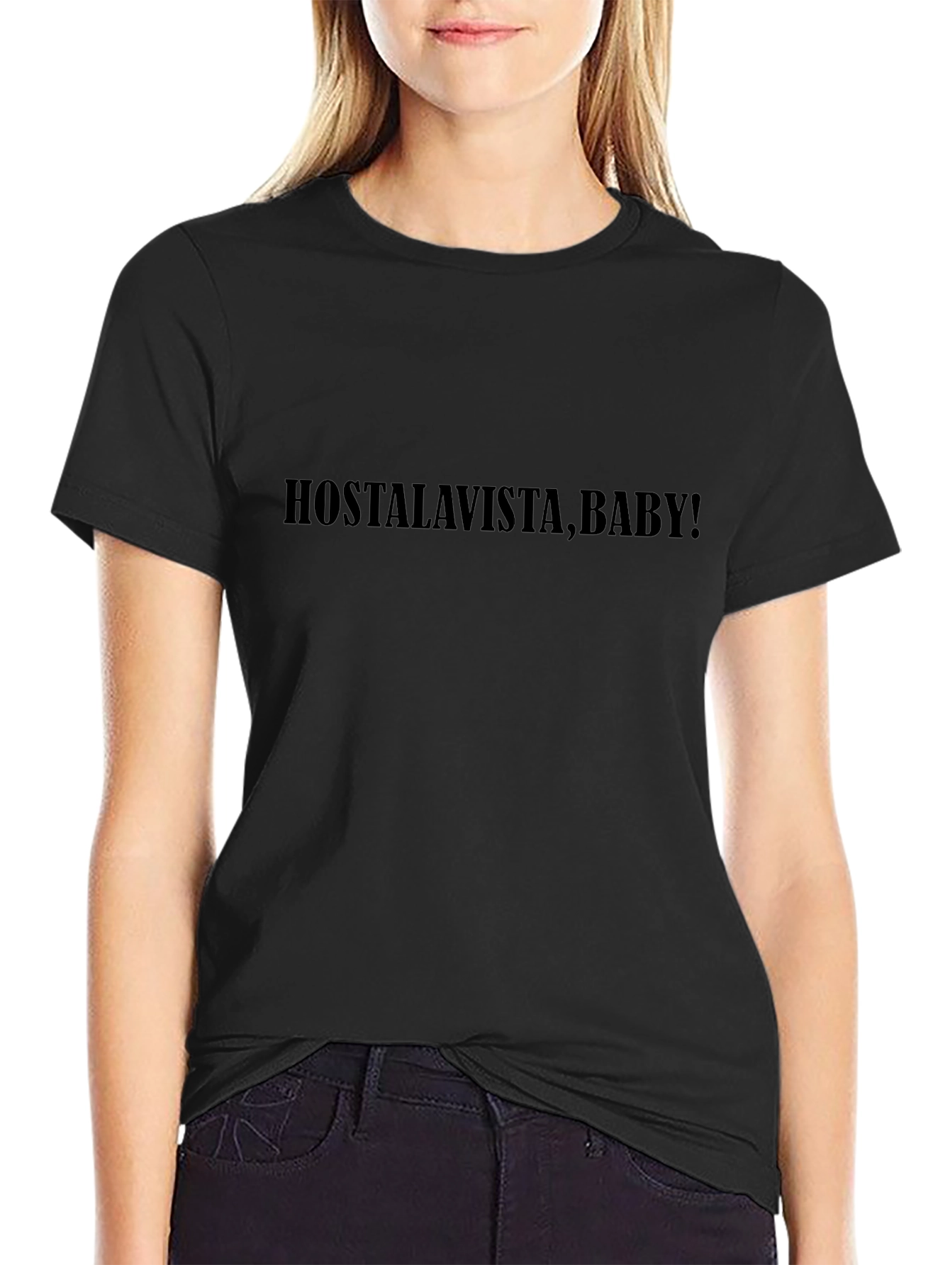 Hasta La Vista Baby! - Mens Black Graphic T-Shirt