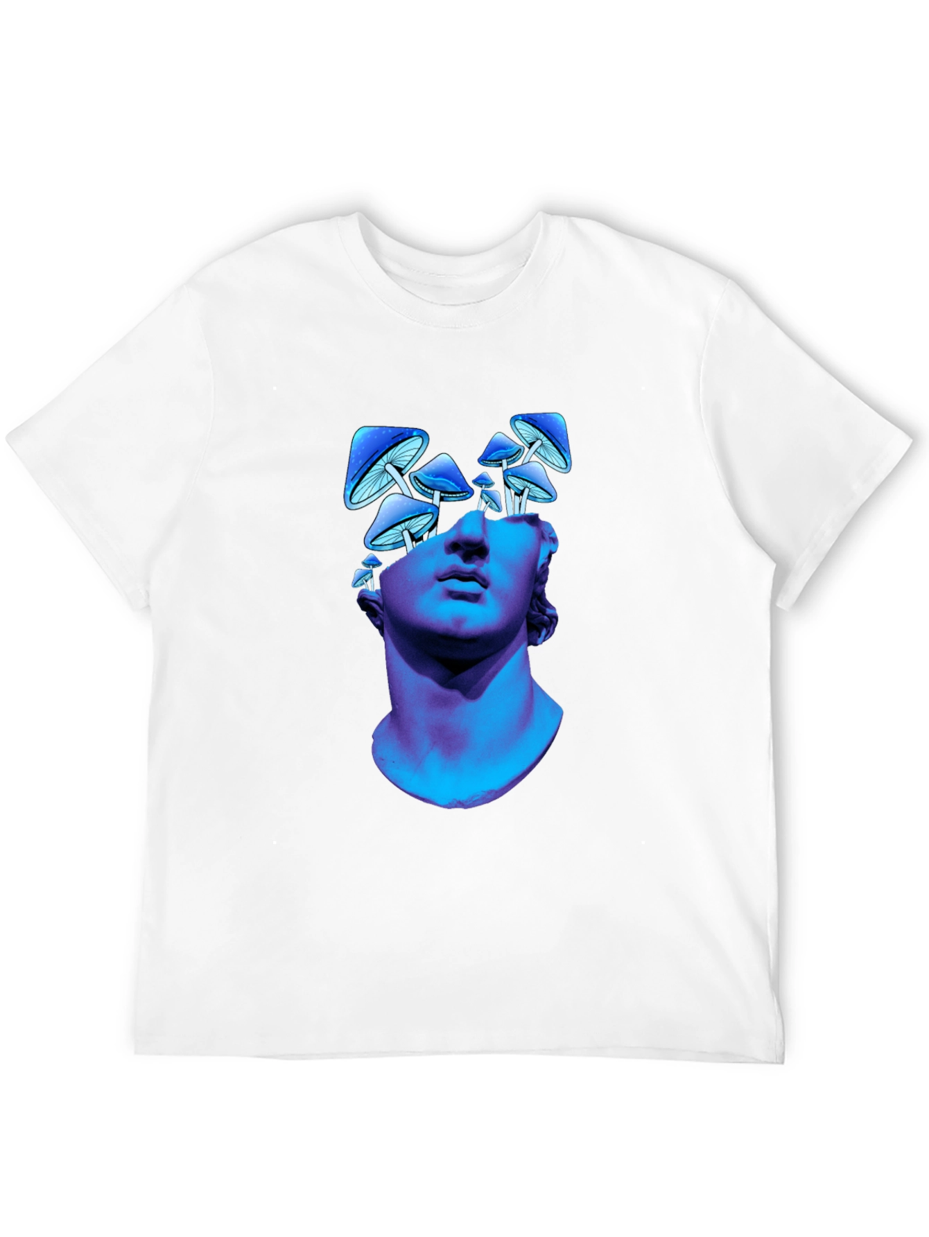 Mushroom Head Statue Graphic Tee - Unique Design