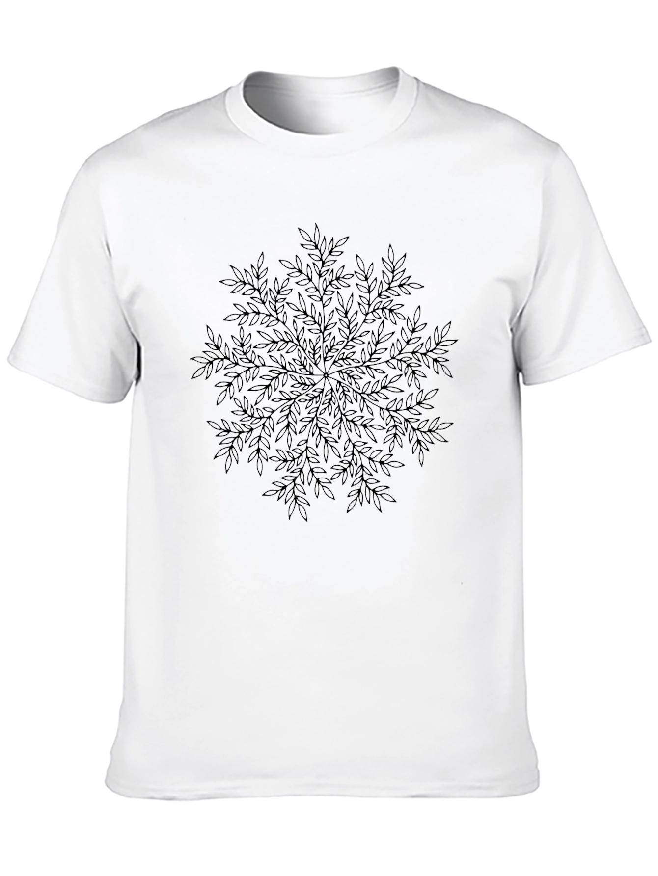 Leaf Mandala Graphic Black Tee
