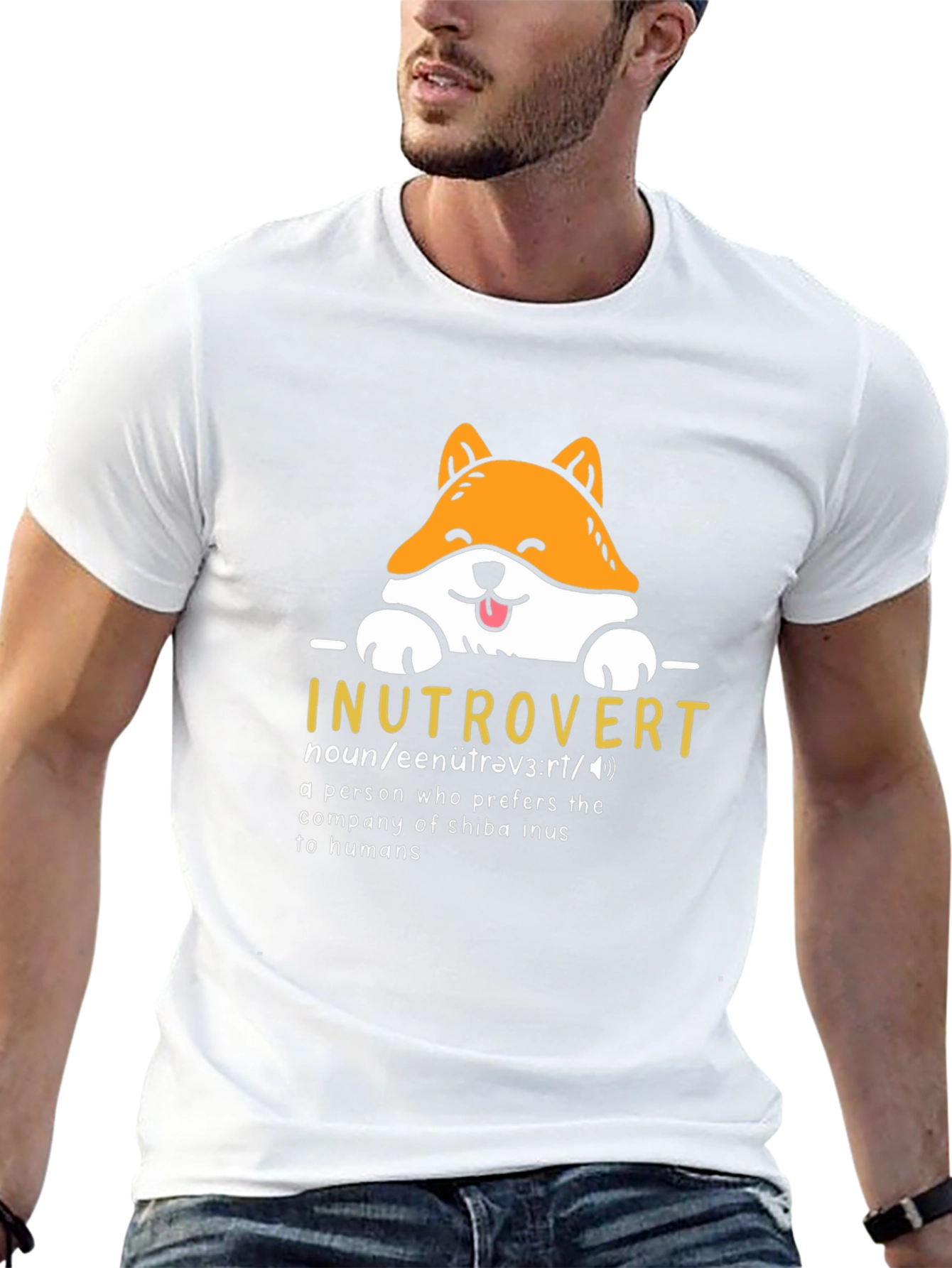 Inutrovert Shiba Inu Graphic Tee - Introvert Humor