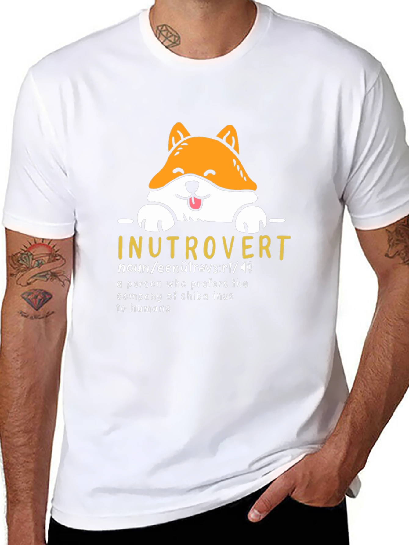 Inutrovert Shiba Inu Graphic Tee - Introvert Humor