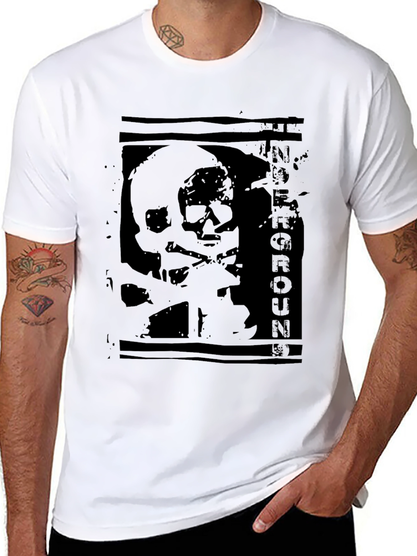 Edgy Skull Graphic Print Black T-Shirt