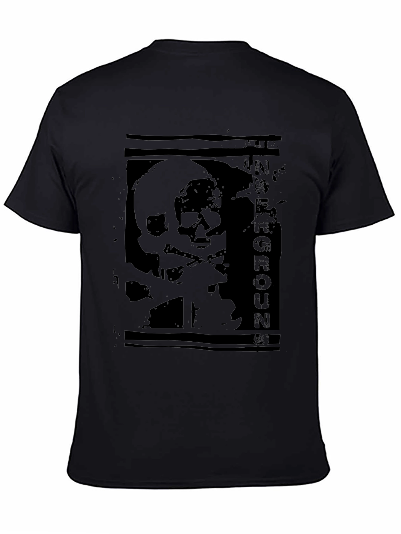 Edgy Skull Graphic Print Black T-Shirt
