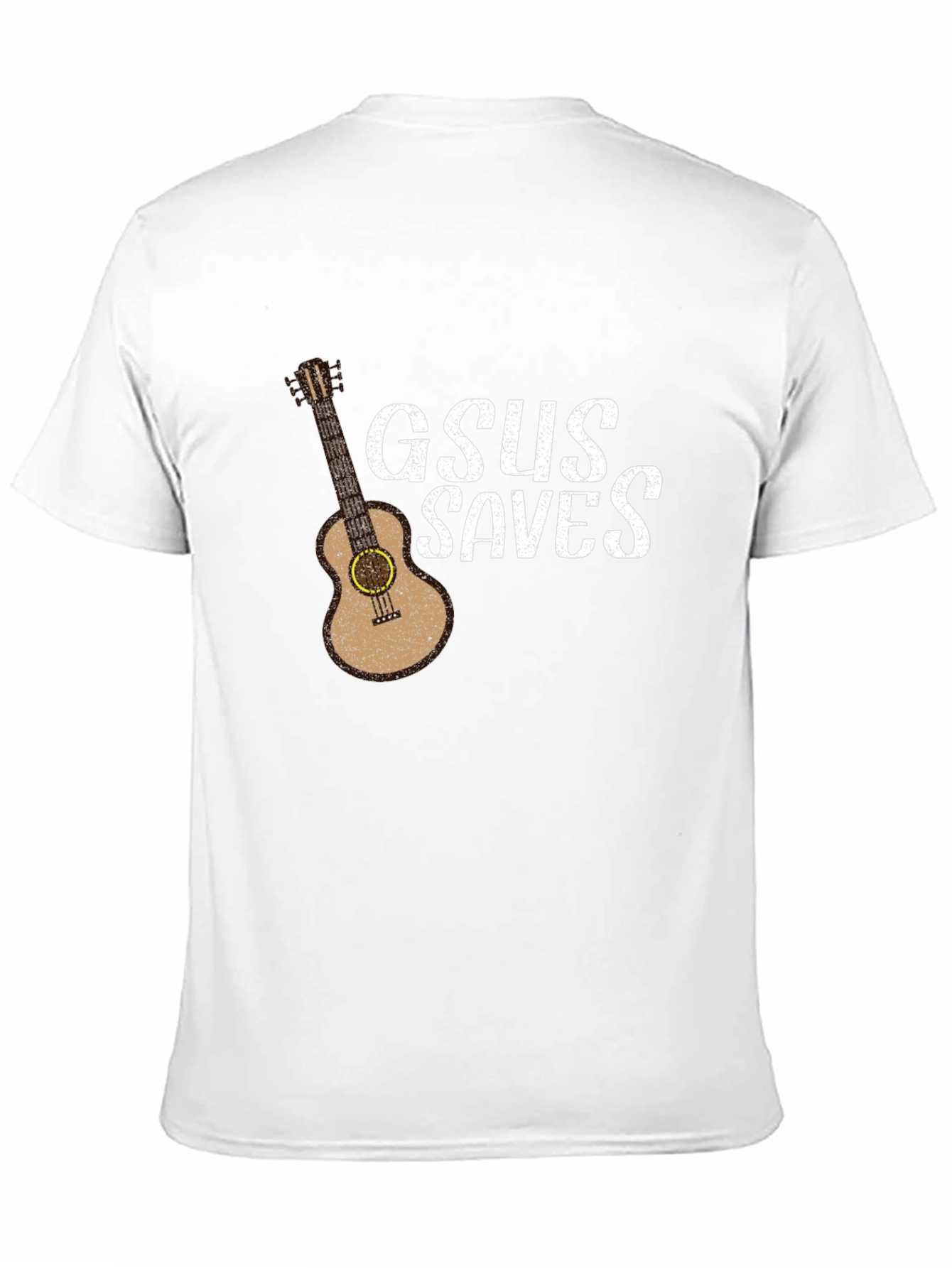 GSUS Saves Graphic T-Shirt - Black Guitar Design