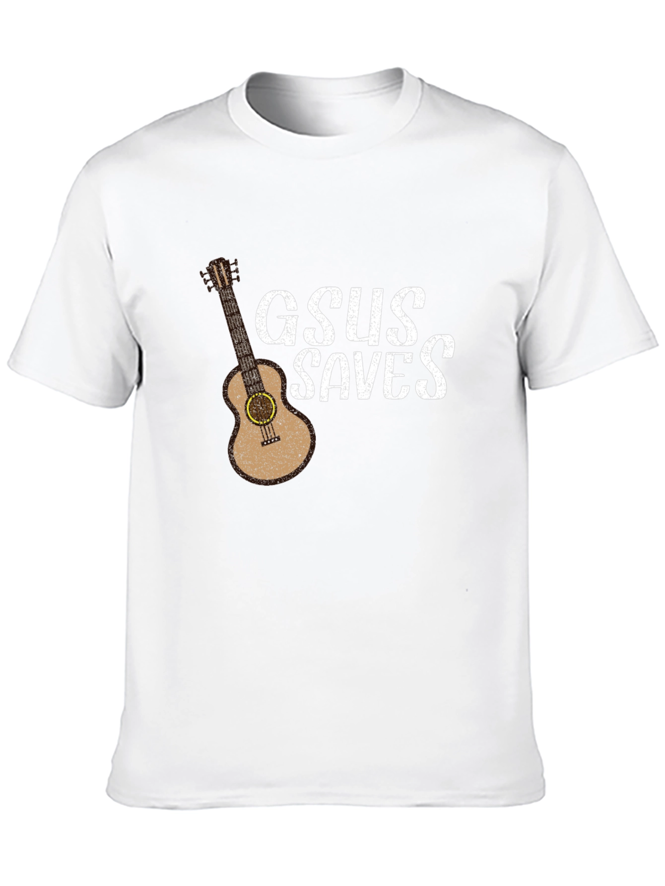 GSUS Saves Graphic T-Shirt - Black Guitar Design