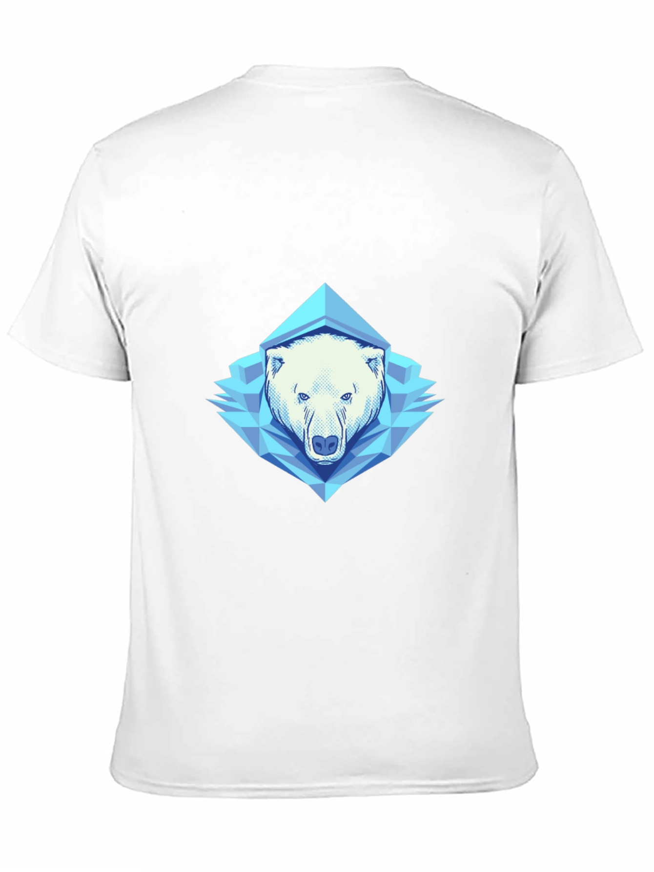 Geometric Polar Bear Graphic Tee - Black