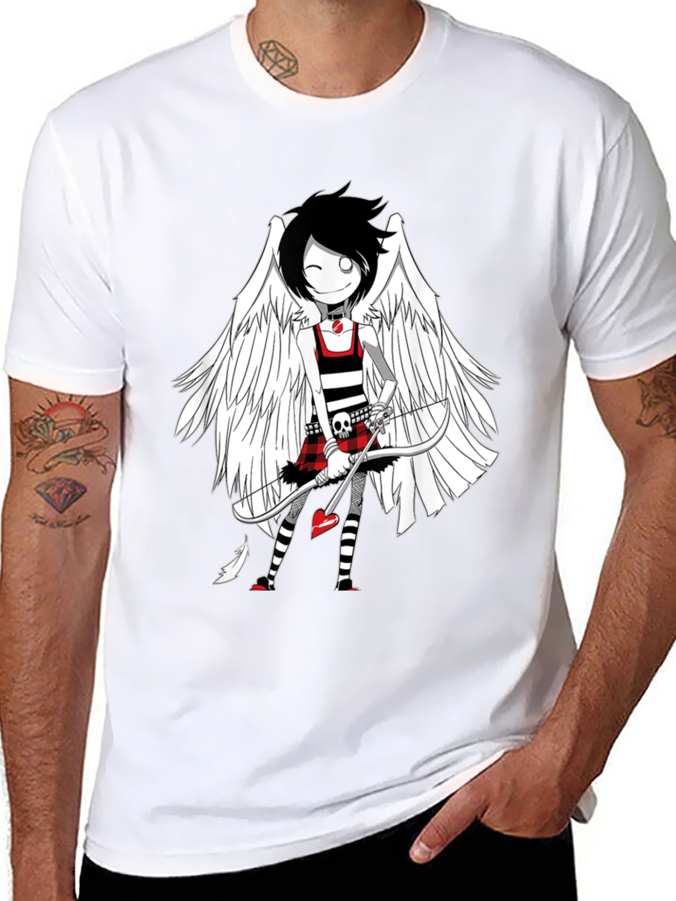 Emo Cupid T-Shirt - Unique Graphic Tee