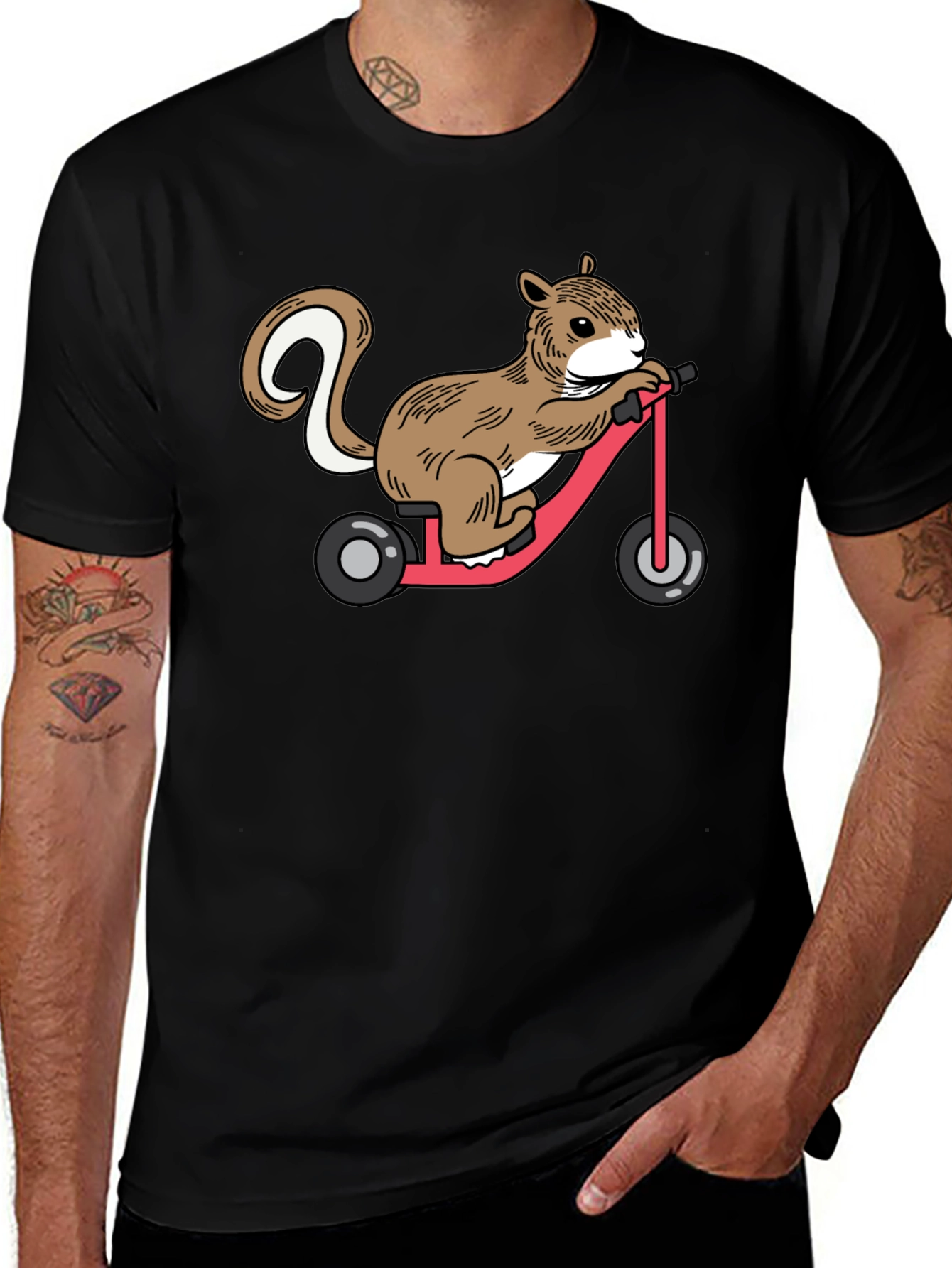 Squirrel on Tricycle Graphic T-Shirt
