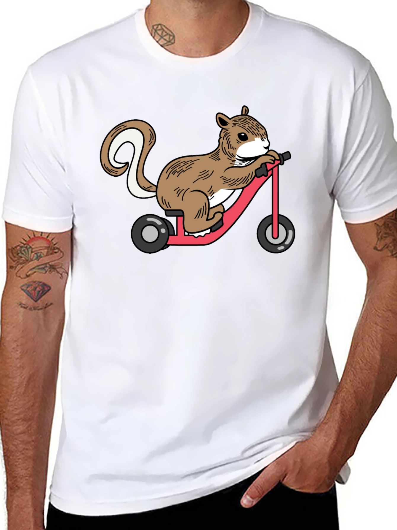 Squirrel on Tricycle Graphic T-Shirt