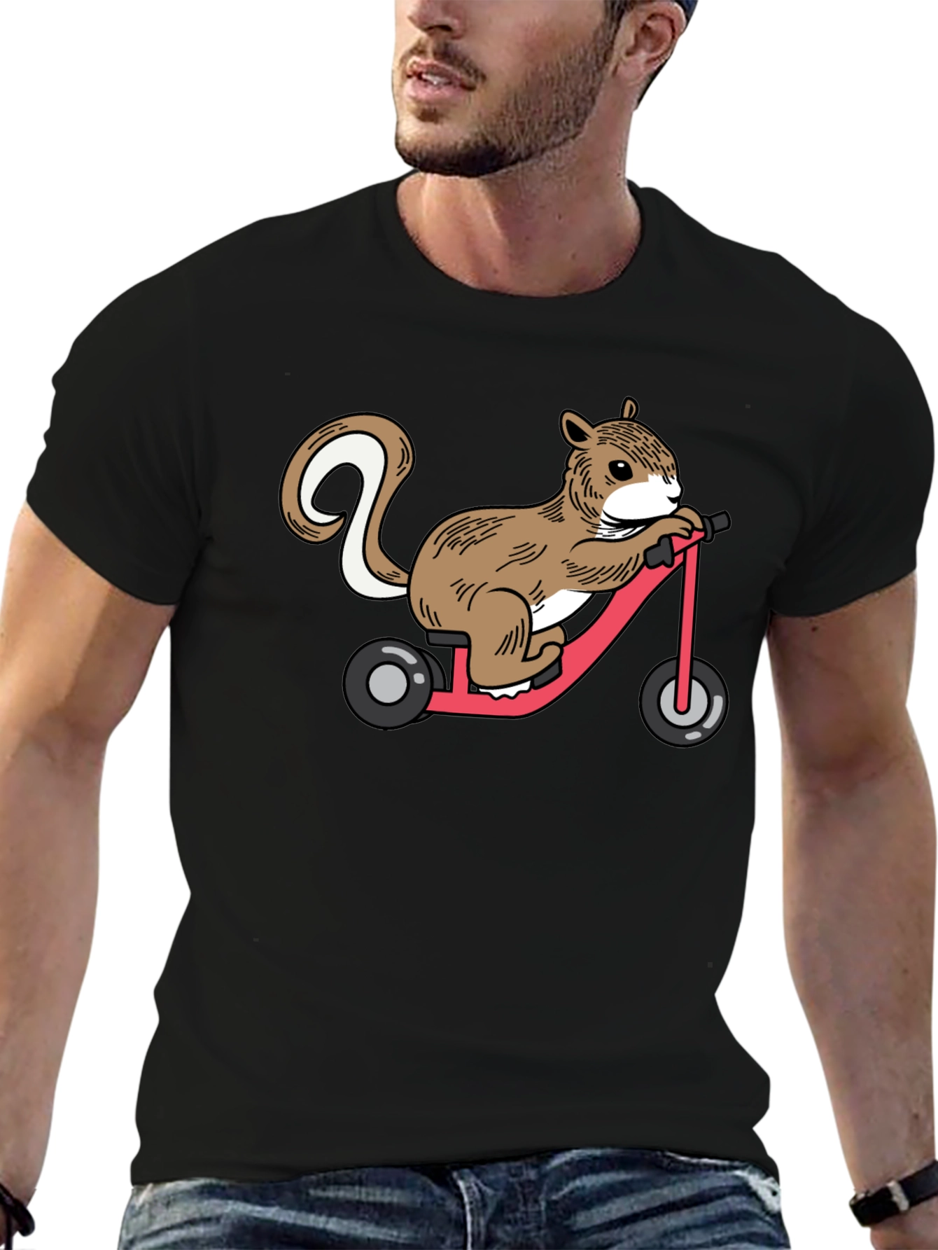 Squirrel on Tricycle Graphic T-Shirt