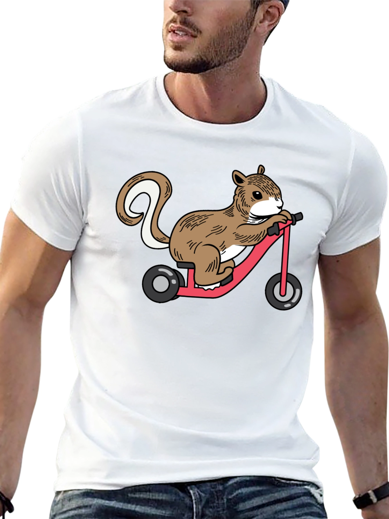 Squirrel on Tricycle Graphic T-Shirt