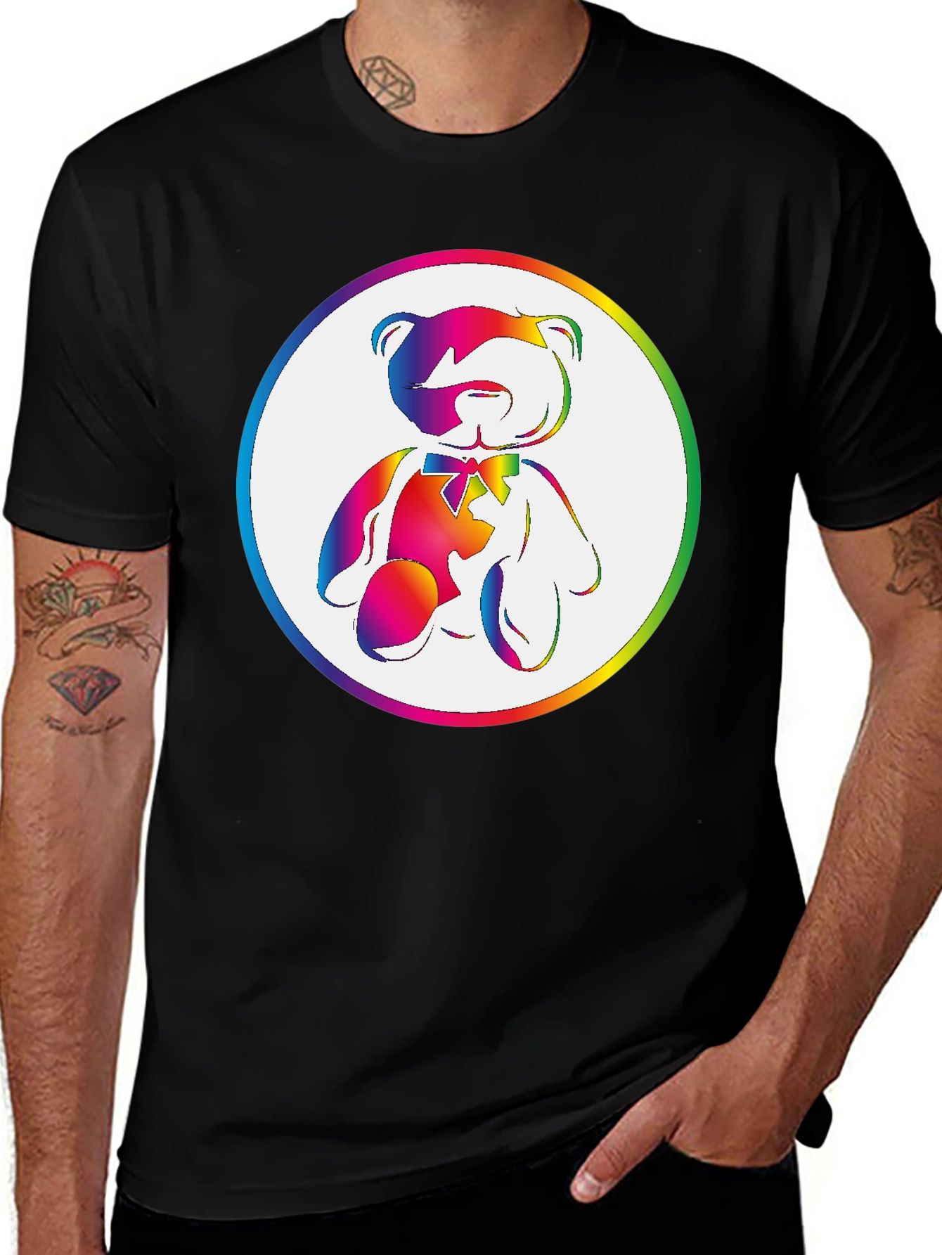 Rainbow Teddy Bear Graphic Tee