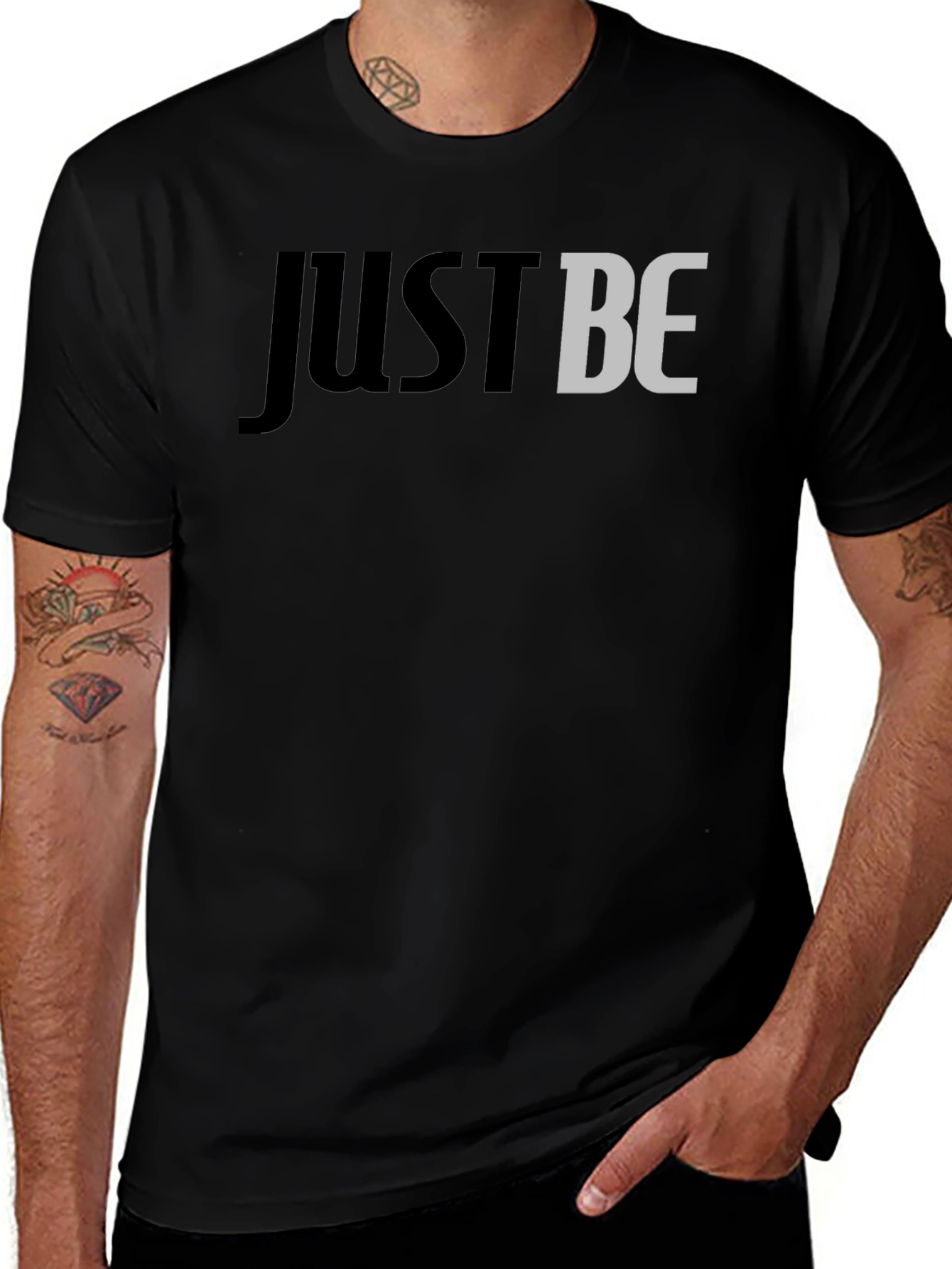 Just Be Graphic Tee - Stylish Mens Black T-Shirt