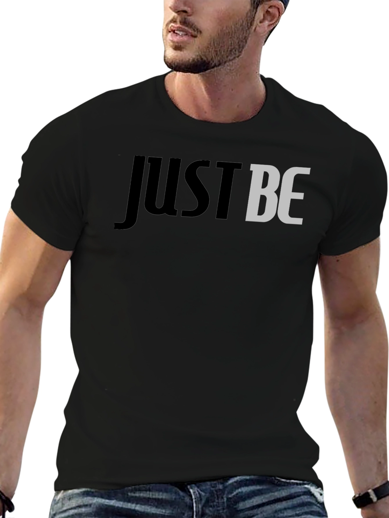 Just Be Graphic Tee - Stylish Mens Black T-Shirt