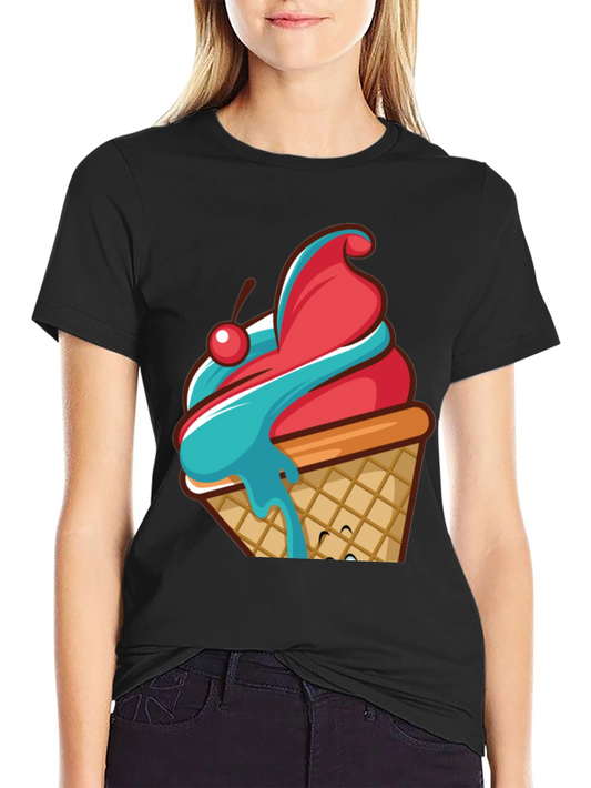Ice Cream Cone Graphic T-Shirt - Novelty Design