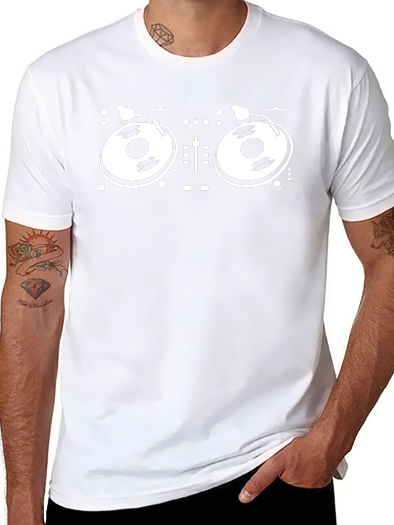 DJ Turntable Graphic Tee - Black