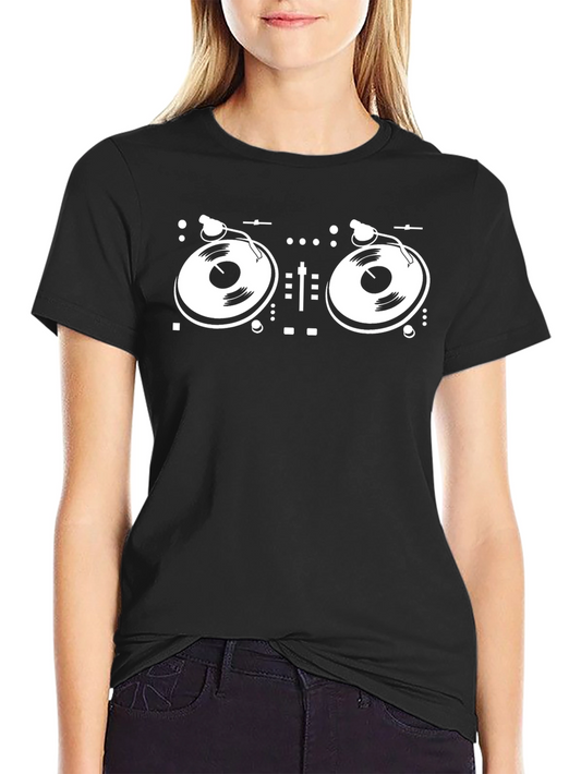 DJ Turntable Graphic Tee - Black