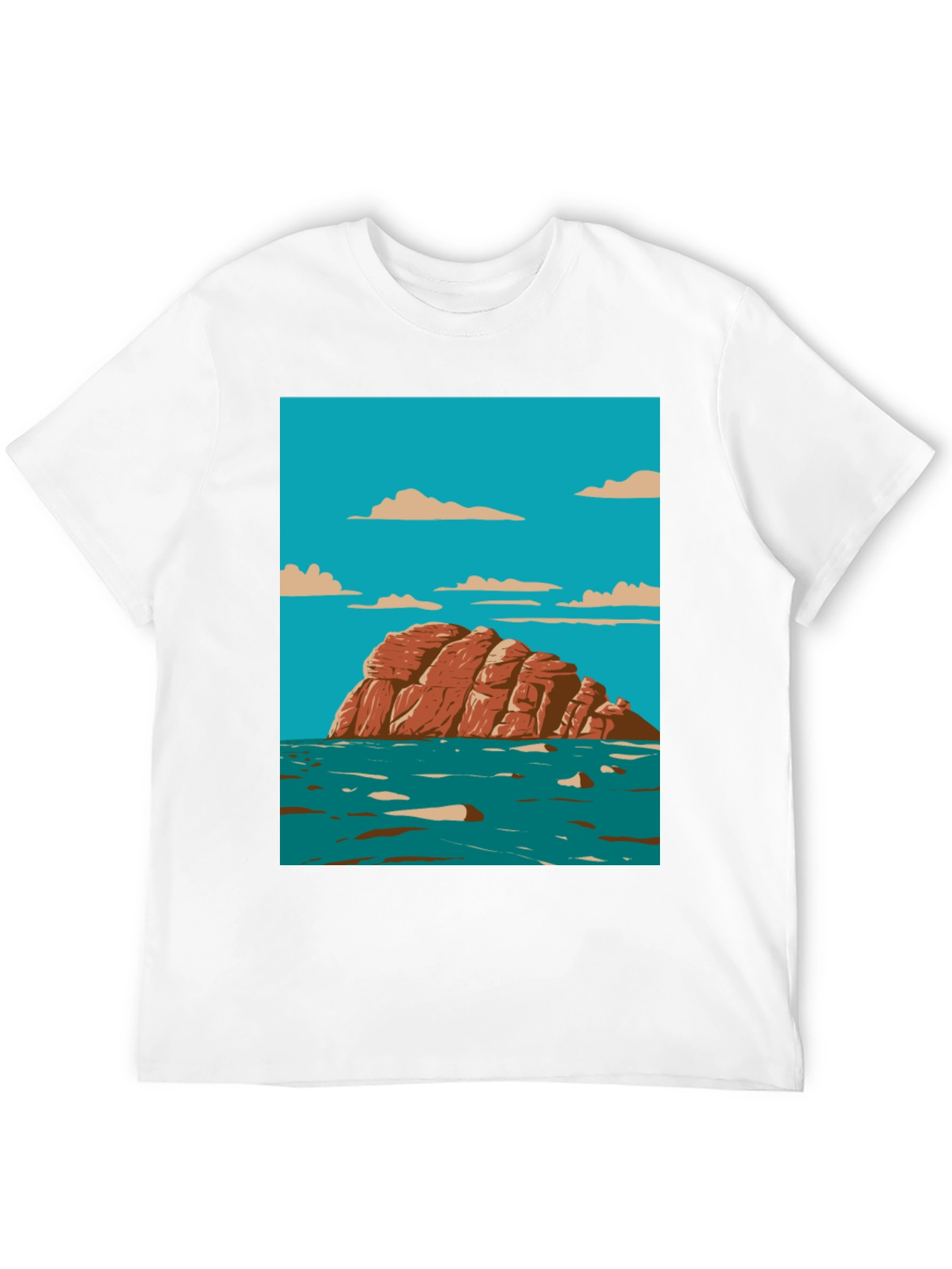 Scenic Rock Island Graphic Tee - Stylish Comfort