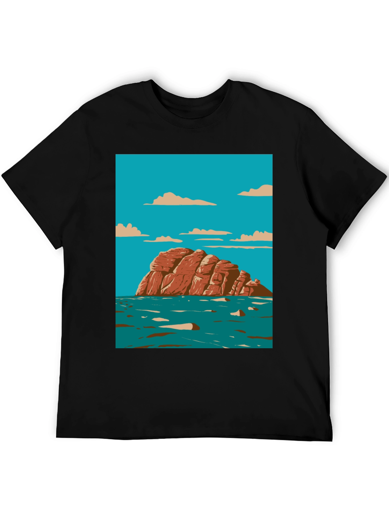 Scenic Rock Island Graphic Tee - Stylish Comfort