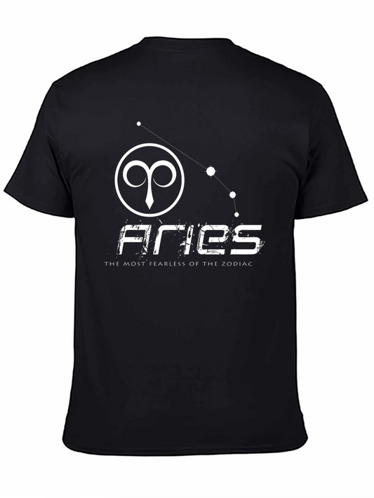 Aries Zodiac Graphic Tee - Black T-Shirt