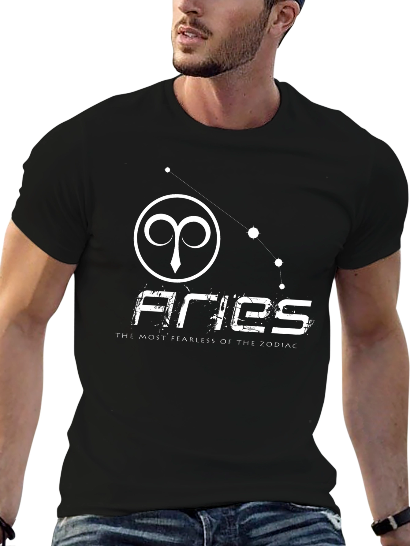 Aries Zodiac Graphic Tee - Black T-Shirt