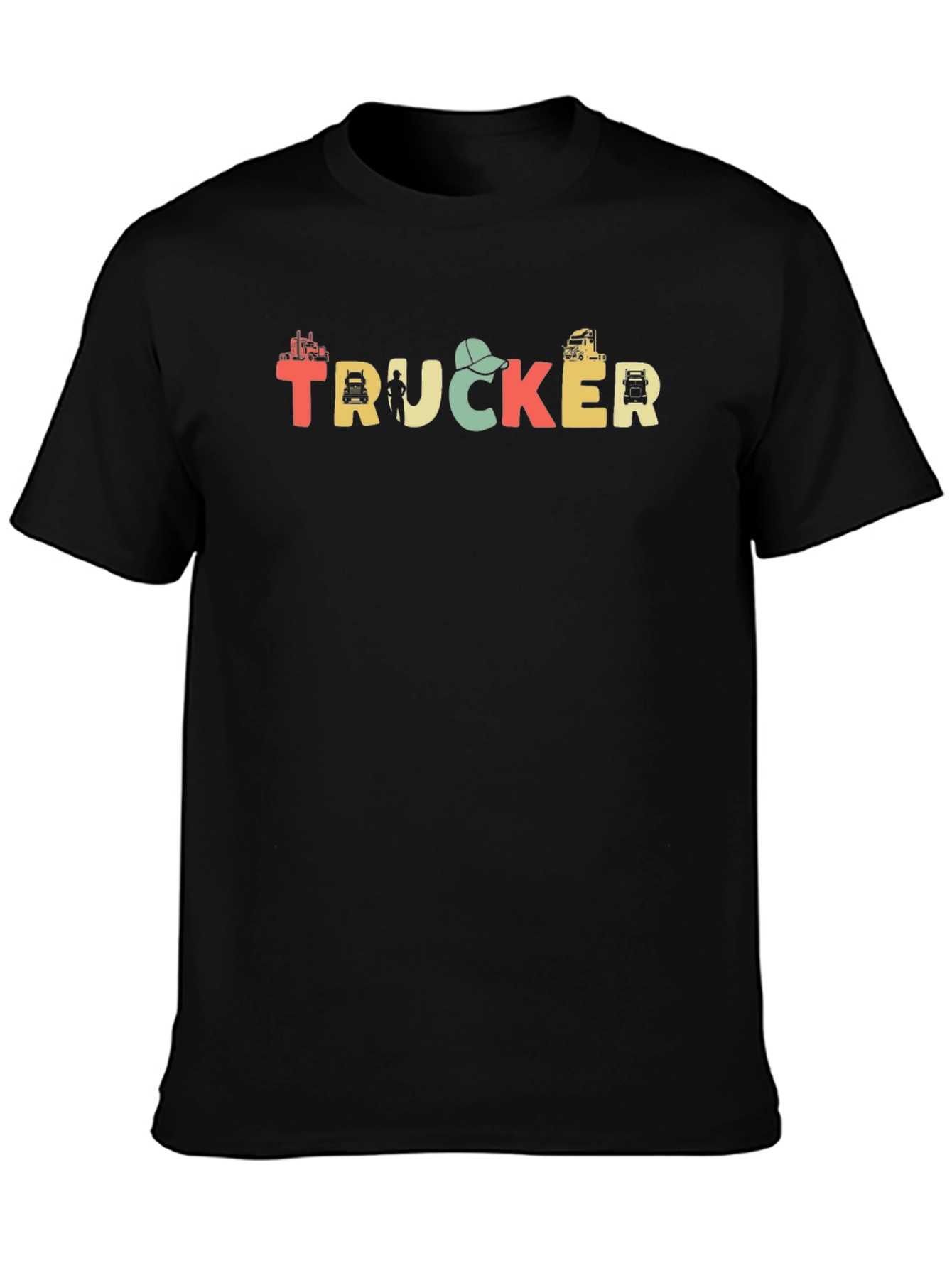Trucker Graphic T-Shirt - Black