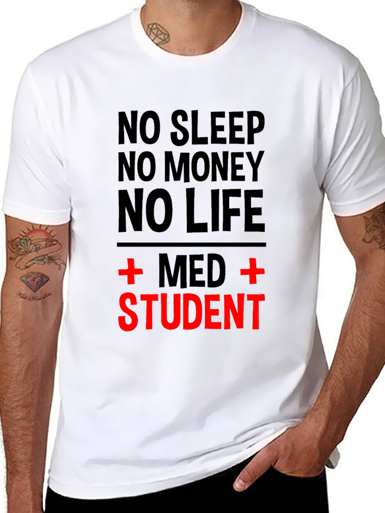 No Sleep Med Student Black T-Shirt