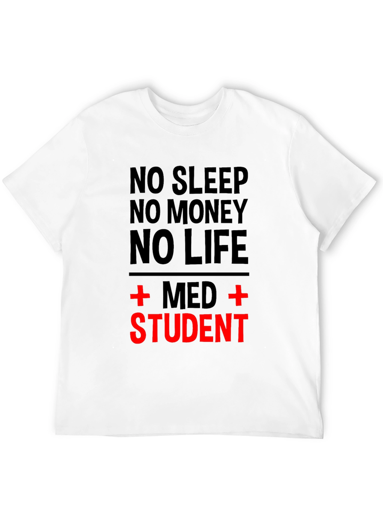 No Sleep Med Student Black T-Shirt