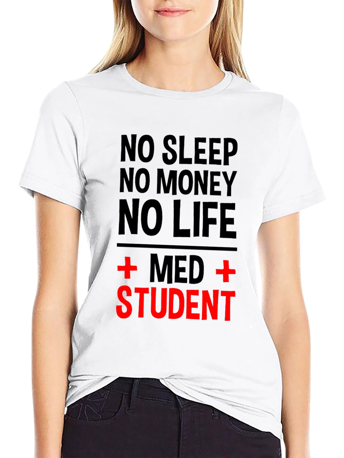 No Sleep Med Student Black T-Shirt