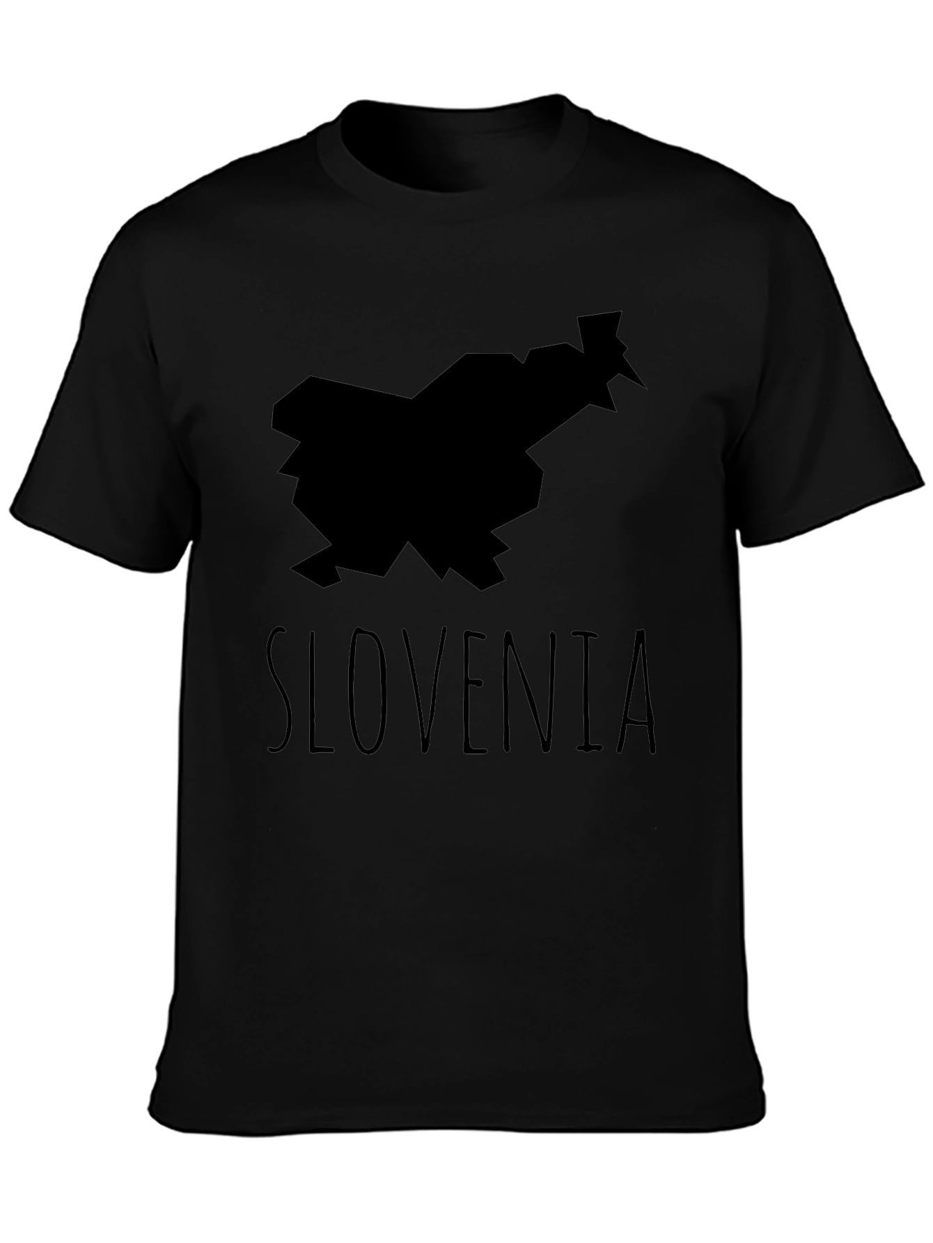 Slovenia Map Tee - Black Graphic T-Shirt