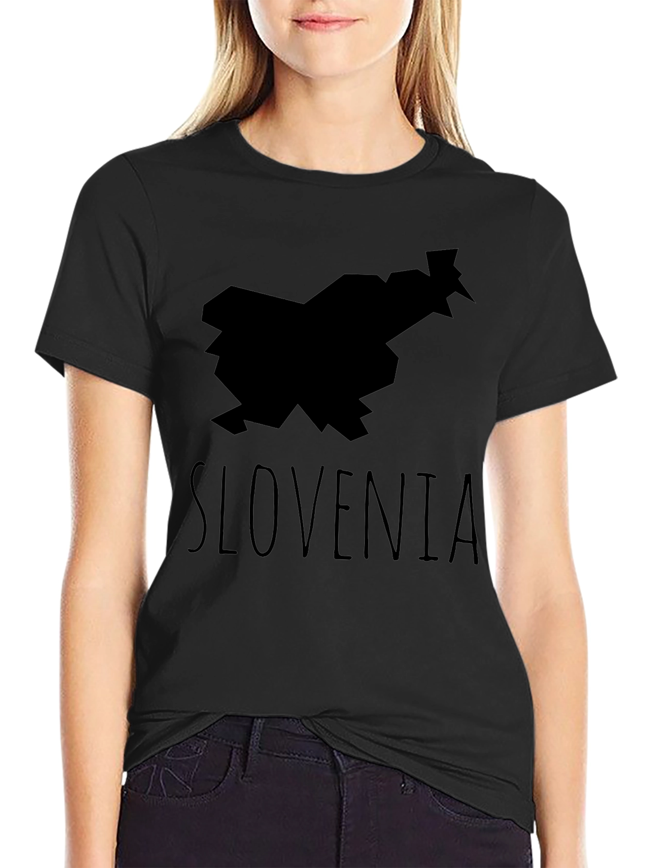 Slovenia Map Tee - Black Graphic T-Shirt