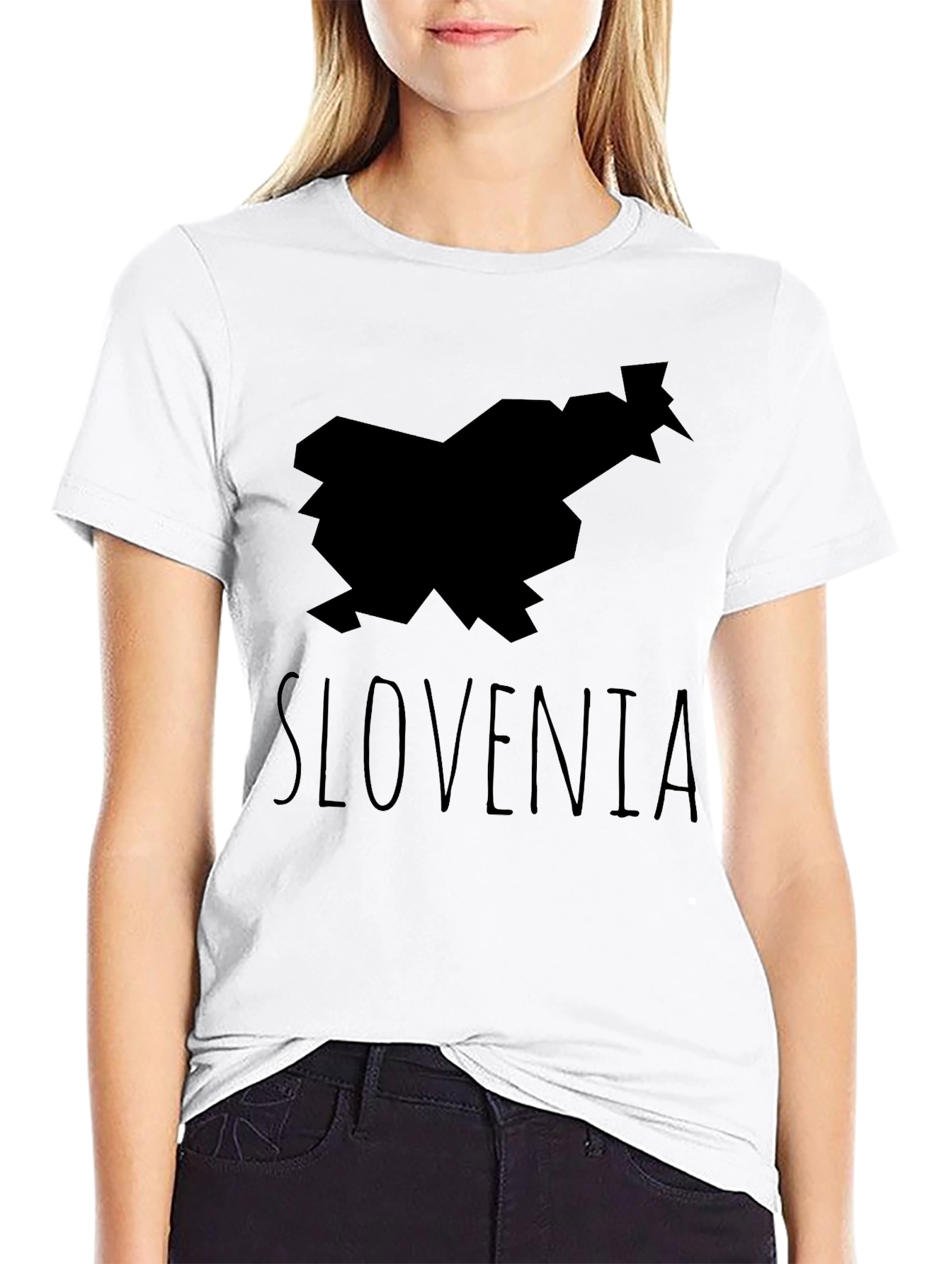 Slovenia Map Tee - Black Graphic T-Shirt