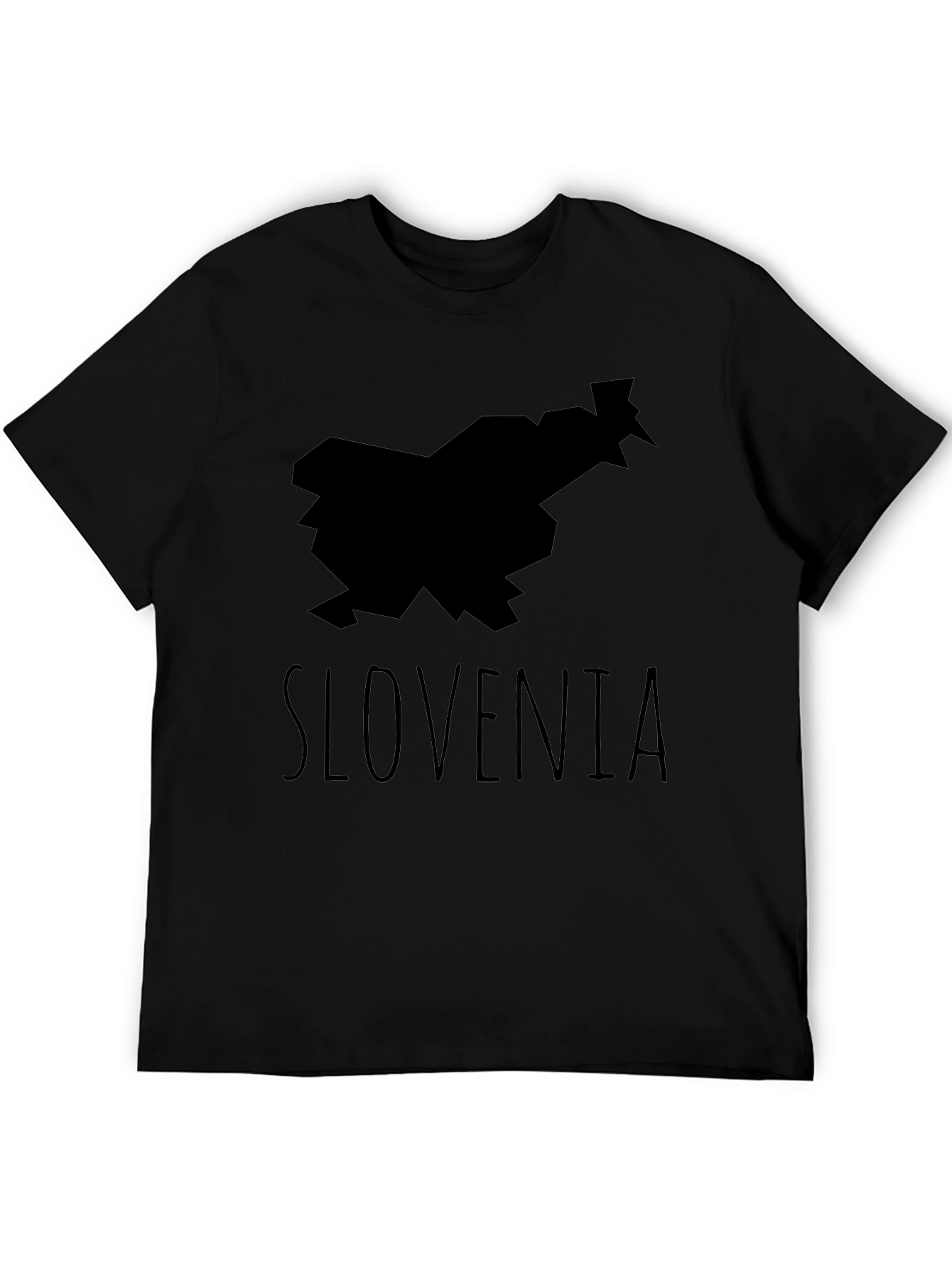 Slovenia Map Tee - Black Graphic T-Shirt