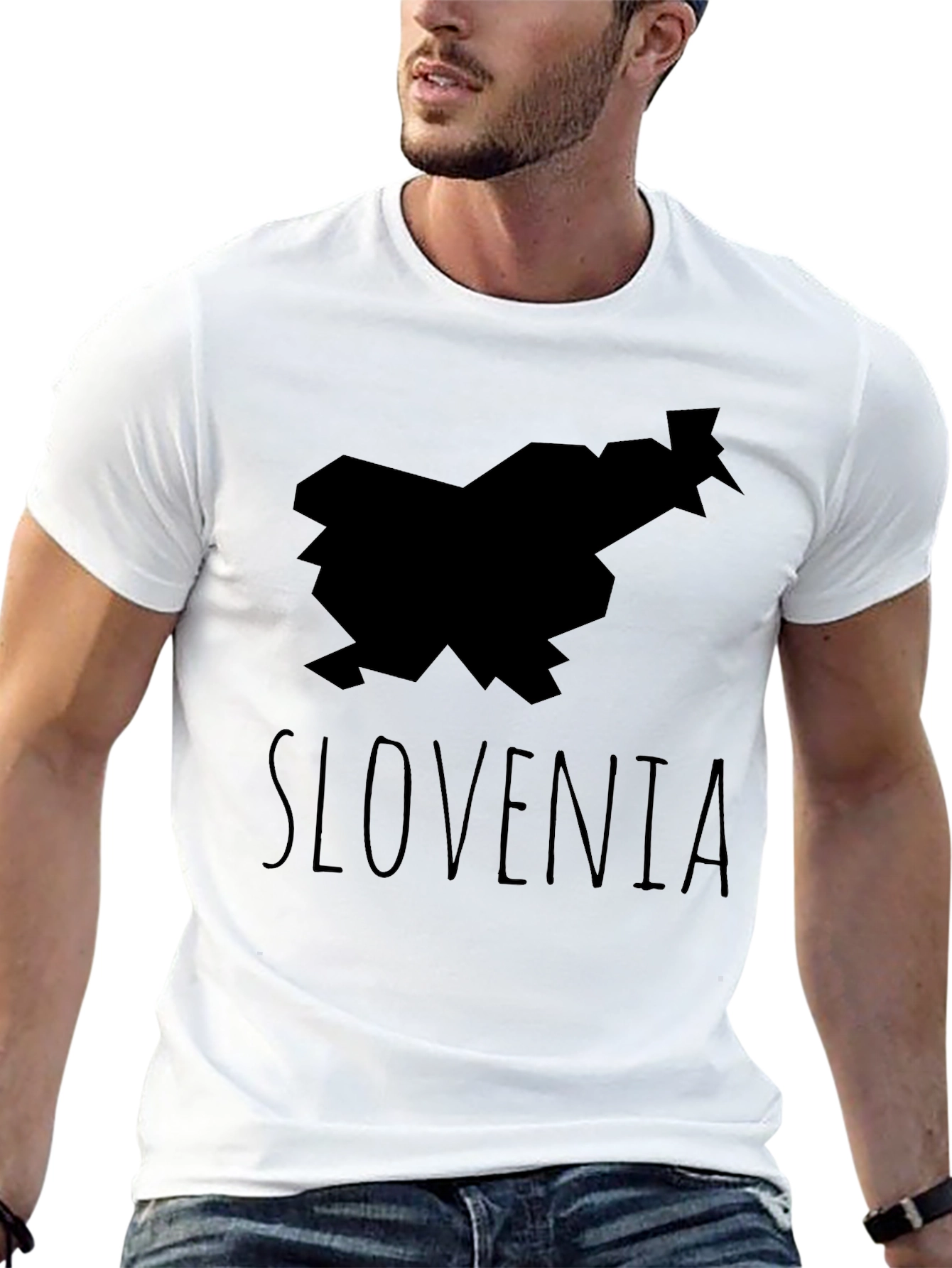 Slovenia Map Tee - Black Graphic T-Shirt
