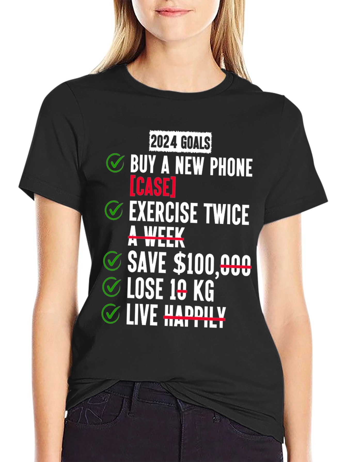 2024 Goals T-Shirt - New Phone Exercise Save