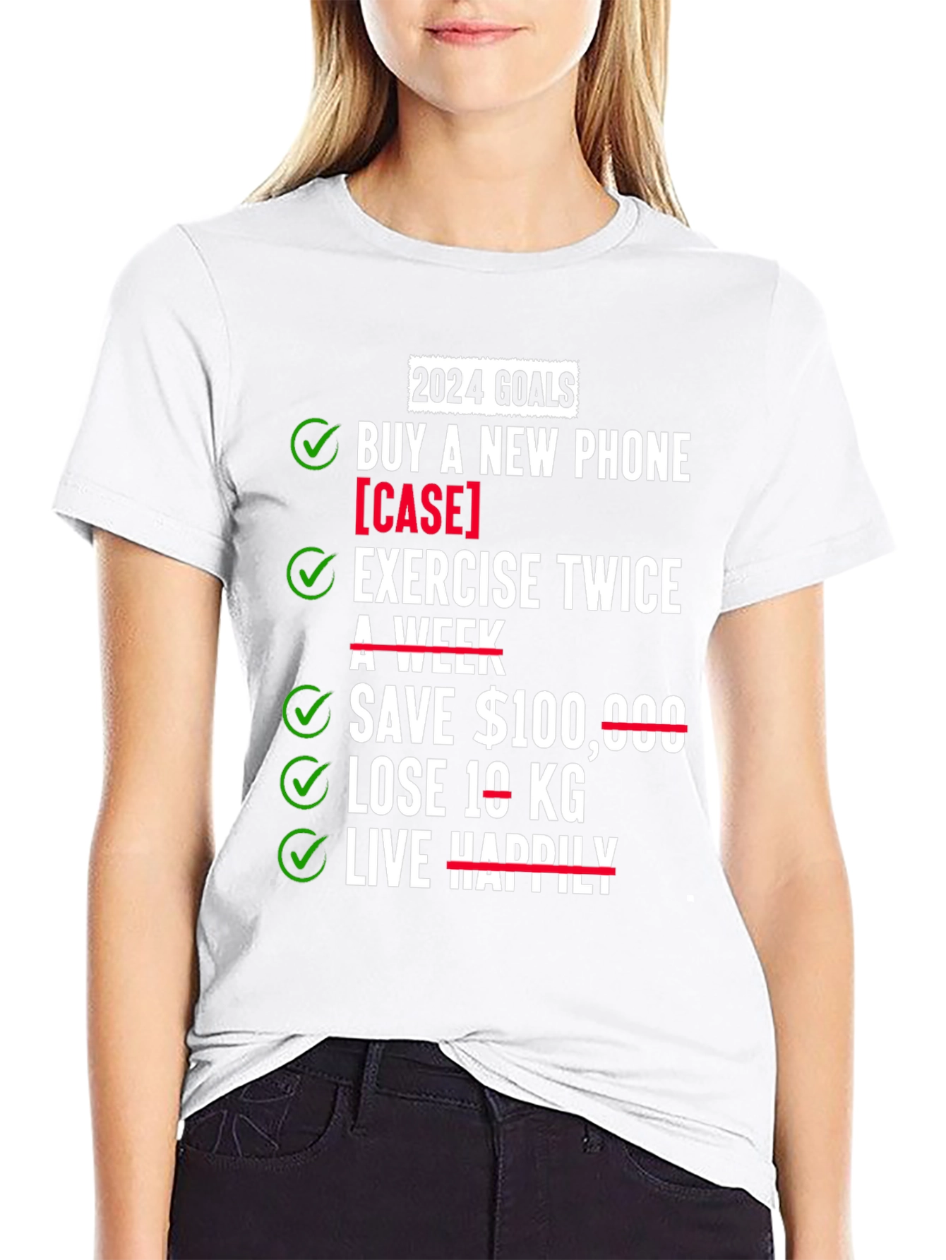 2024 Goals T-Shirt - New Phone Exercise Save