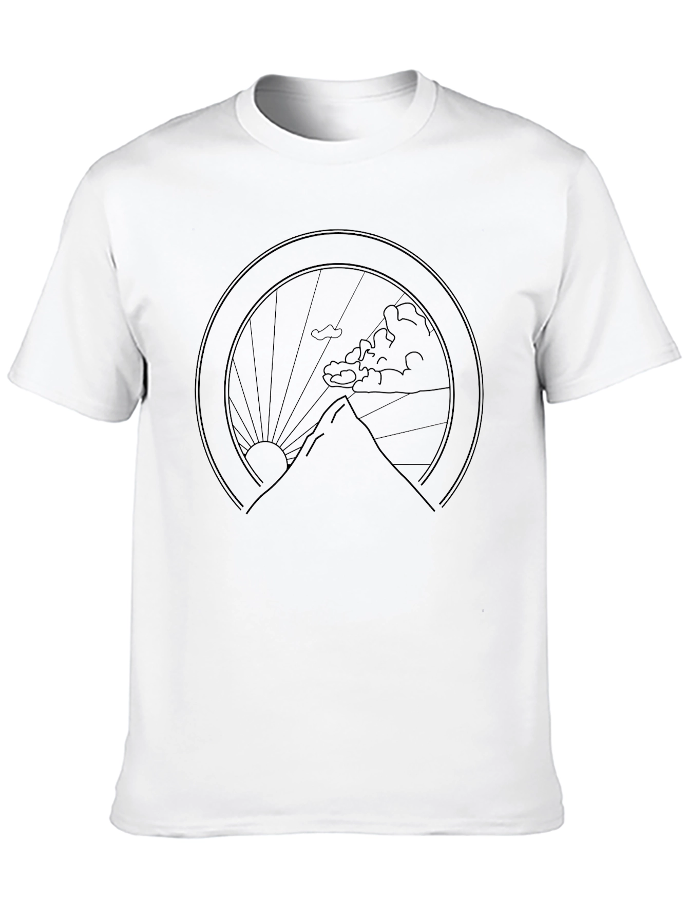 Mountain Scene Graphic Tee - Black