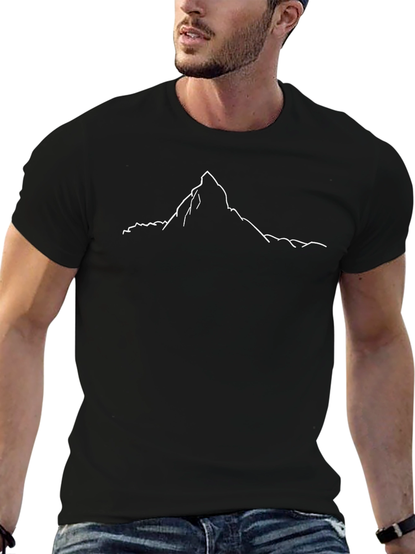 Mountain Peak Graphic Tee - Black